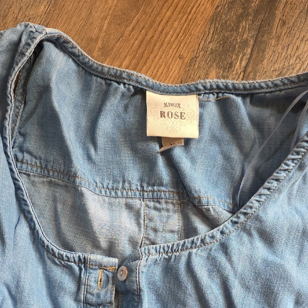 Knox Rose Denim Blue Sleeveless Jumpsuit - Picture 2 of 3